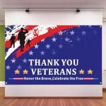 ANFEST Veterans Day Decorations, Thank You Veterans Day Banner, Outdoor Patriotic Soldier Banner, Patriotic Sign for Yard