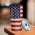 winorax American Flag Tumbler 20oz Stainless Steel Insulated Tumblers 4th Of July Cups With Lids Coffee Travel Mug Cup For Men Boys Dad Grandpa Fathers Day