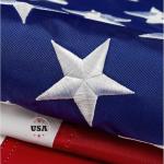 American Flag 3x5ft Long Lasting for Outside, Heavy Duty Nylon, Embroidered Stars, Brass Grommets, Perfect for Outdoor US Flags Show Your Patriotism