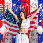 4th of July Decorations 3 Pack Foil Fringe Garland Tinsel Curtains, Red White Blue Hanging Fringe Backdrop Banner, Photo Booth Prop for Patriotic Party Decor (Streamers 3)