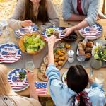 40Pcs Patriotic Paper Plates and Napkins Set - Patriotic Party Supplies,4th of July Tableware Decorations for Independence Day,Veterans Election Memorial Day,Red White Blue Party Decor, Serve 20