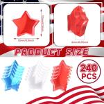 BOARDFEB 240 Pcs Patriotic Vase Filler Ice Rocks Acrylic 4th of July Star Crystals Gems Memorial Day Independence Day 3D Star Shaped Gems Decorations for Table Scatter, Party Wedding Arts Crafts