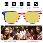 QYVEWY 2 Pack American Flag Sunglasses Bulk for Men Women Classic Patriot Independence Day Supplies (2Clear Gold lens)