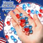 BOARDFEB 240 Pcs Patriotic Vase Filler Ice Rocks Acrylic 4th of July Star Crystals Gems Memorial Day Independence Day 3D Star Shaped Gems Decorations for Table Scatter, Party Wedding Arts Crafts