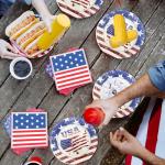 40Pcs Patriotic Paper Plates and Napkins Set - Patriotic Party Supplies,4th of July Tableware Decorations for Independence Day,Veterans Election Memorial Day,Red White Blue Party Decor, Serve 20