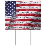 "I Pledge Allegiance to the Flag" Yard Sign 18"x14" with 15" H-Stake - Patriotic American Inspirational All-Weather Corrugated Plastic, Double-Sided Design Lawn Ornament Décor