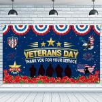 JKQ Veterans Day Thank You for Your Service Backdrop Banner 73 x 43 Inch Thank You Veterans Banner America Patriotic Party Decorations Honoring All Who Served Indoor Outdoor Photo Booth Props