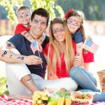 HOWAF 4th of July Temporary Tattoos-5 Sheets Glow Independence Day Face Tattoo 50+pcs Giltter USA Patriotic Tattoos Stickers, American Flag Red White Blue Tattoos Stickers for Face Body Decor