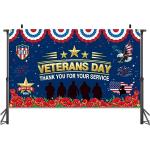 JKQ Veterans Day Thank You for Your Service Backdrop Banner 73 x 43 Inch Thank You Veterans Banner America Patriotic Party Decorations Honoring All Who Served Indoor Outdoor Photo Booth Props