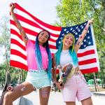 HOWAF 4th of July Temporary Tattoos-5 Sheets Glow Independence Day Face Tattoo 50+pcs Giltter USA Patriotic Tattoos Stickers, American Flag Red White Blue Tattoos Stickers for Face Body Decor