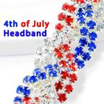 Fstrend American Flag Rhinestone Headband 4th July Independence Day Headpiece USA Patriotic Hair Accessories Jewelry for Women