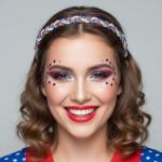 Fstrend American Flag Rhinestone Headband 4th July Independence Day Headpiece USA Patriotic Hair Accessories Jewelry for Women