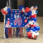 ADOINBY Red White and Blue Balloon Arch Kit, 140Pcs Explosion Star Red White Blue Balloon Garland kit Different Size Balloons for 4th of July Anniversary Birthday Independence Day Party Decorations