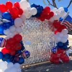 ADOINBY Red White and Blue Balloon Arch Kit, 140Pcs Explosion Star Red White Blue Balloon Garland kit Different Size Balloons for 4th of July Anniversary Birthday Independence Day Party Decorations