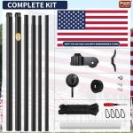 IIOPE 25FT Heavy Duty Flag Pole – Tapered Design,2.7" Bottom Tube,100MPH Wind-Tested,Aluminum Residential Flagpole Kit with USA Flag & Complete Hardware | Great for Patriotic Displays & Gift Giving