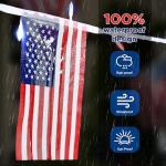 BlcTec 4th of July Decorations 16.4FT Patriotic String Lights 20 American Flags & 50 LED Red White Blue Lights, Battery Operated Waterproof Flag Light with 8 Modes Timer for Indoor Outdoor Party Decor