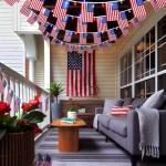 BlcTec 4th of July Decorations 16.4FT Patriotic String Lights 20 American Flags & 50 LED Red White Blue Lights, Battery Operated Waterproof Flag Light with 8 Modes Timer for Indoor Outdoor Party Decor