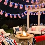 BlcTec 4th of July Decorations 16.4FT Patriotic String Lights 20 American Flags & 50 LED Red White Blue Lights, Battery Operated Waterproof Flag Light with 8 Modes Timer for Indoor Outdoor Party Decor