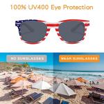 YQVIE Bulk American Flag Sunglasses Retro 90s Style Sunglasses for Men Women Independence Day Party Supplies UV400 Protection (10Messy frame Grey lens)