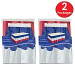 Beistle Plastic Patriotic Table Skirts 2 Piece Self Adhesive July 4th Tableware, Independence Day Decorations, 29" x 14', Red/White/Blue