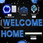 Yerliker 14 Pcs Welcome Home Yard Sign with Stakes LED Light 12.6" Welcome Home Lawn Sign Outdoor Yard Letters Decorations Patriotic Military Homecoming Party Supplies(Blue)