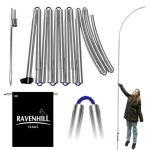 Ravenhill Feather Flag Pole Kit up to 13 FT with Rotating Ground Stake with Bearing Ring, Made with Reinforced Aluminum, Resists Winds of 40 MPH, Great for Business Advertising Outdoor (Pole Set)
