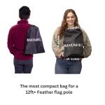 Ravenhill Feather Flag Pole Kit up to 13 FT with Rotating Ground Stake with Bearing Ring, Made with Reinforced Aluminum, Resists Winds of 40 MPH, Great for Business Advertising Outdoor (Pole Set)