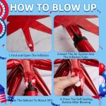 AxiyanX 30pcs Red White And Blue Balloons,18 inch Foil Star Balloons，4th of July Balloon for Independence Day Patriotic Party Memorial Day Birthday Decorations (5-pointed star balloons)