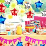 AxiyanX 30pcs Red White And Blue Balloons,18 inch Foil Star Balloons，4th of July Balloon for Independence Day Patriotic Party Memorial Day Birthday Decorations (5-pointed star balloons)