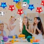 AxiyanX 30pcs Red White And Blue Balloons,18 inch Foil Star Balloons，4th of July Balloon for Independence Day Patriotic Party Memorial Day Birthday Decorations (5-pointed star balloons)