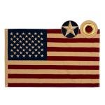 Flagolden Cotton Vintage American Flag 3x5 Feet, Heavy Duty Tea Stained US USA Flags with 2 Brass Grommets, Vivid Color Antiqued United State Flag Rustic Old Style for Outside