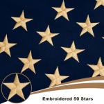 Flagolden Cotton Vintage American Flag 3x5 Feet, Heavy Duty Tea Stained US USA Flags with 2 Brass Grommets, Vivid Color Antiqued United State Flag Rustic Old Style for Outside