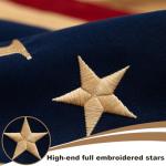 Flagolden Cotton Vintage American Flag 3x5 Feet, Heavy Duty Tea Stained US USA Flags with 2 Brass Grommets, Vivid Color Antiqued United State Flag Rustic Old Style for Outside