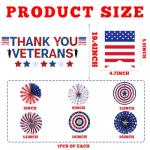 Thank You Veterans Banner - Happy Veterans Day Decorations - Red, White & Blue Paper Fans & Swirls for Party or Bulletin Board - Patriotic Indoor Decorations