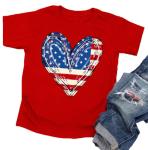 CAZYCHILD USA Flag Tee Shirt for Toddler Boys Girls 4th of July American Flag T-Shirt USA Print Tops