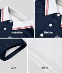 ZITY Golf Polo Shirts for Men Short Sleeve Athletic Tennis T-Shirt Navy White XL