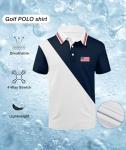 ZITY Golf Polo Shirts for Men Short Sleeve Athletic Tennis T-Shirt Navy White XL