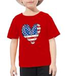 CAZYCHILD USA Flag Tee Shirt for Toddler Boys Girls 4th of July American Flag T-Shirt USA Print Tops