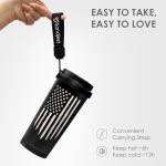 American Flag Tumbler - Stainless Steel 2-in-1 Lid Coffee Tumbler 18 oz, Patriotic Insulated Travel Mug Gift for Men Husband Dad, Birthday Christmas