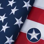 American Flag 3x5 Ft Indestructible Outdoor, Long Lasting, Heavy Duty, TearProof Polyester, Fade Resistant, High Wind US Outside Flags with Embroidered Stars, Sewn Stripes, Brass Grommets