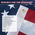 American Flag 3x5 Ft Indestructible Outdoor, Long Lasting, Heavy Duty, TearProof Polyester, Fade Resistant, High Wind US Outside Flags with Embroidered Stars, Sewn Stripes, Brass Grommets