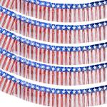 6 Pack 6.6 Feet Red Blue White Foil Fringe Garland Streamers，Red White Blue Star Metallic Hanging Backdrop Banner Table Skirts for 4th of July Decorations Memorial Day Patriotic Party Parade Floats