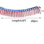 6 Pack 6.6 Feet Red Blue White Foil Fringe Garland Streamers，Red White Blue Star Metallic Hanging Backdrop Banner Table Skirts for 4th of July Decorations Memorial Day Patriotic Party Parade Floats