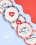 xo, Fetti All American USA Paper Plates | 24 pcs, 9" | 4th of July Tableware, Southern Bachelorette Decorations, Patriotic Dinner Party Setting, Birthday Tablescape