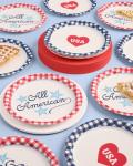 xo, Fetti All American USA Paper Plates | 24 pcs, 9" | 4th of July Tableware, Southern Bachelorette Decorations, Patriotic Dinner Party Setting, Birthday Tablescape