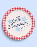 xo, Fetti All American USA Paper Plates | 24 pcs, 9" | 4th of July Tableware, Southern Bachelorette Decorations, Patriotic Dinner Party Setting, Birthday Tablescape