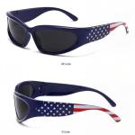 LASPOR Wrap Around Sport Sunglasses for Women Men Sport Shades Glasses Y2K Sunglasses (American Flag Frame)
