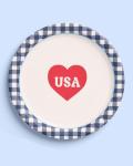 xo, Fetti All American USA Paper Plates | 24 pcs, 9" | 4th of July Tableware, Southern Bachelorette Decorations, Patriotic Dinner Party Setting, Birthday Tablescape