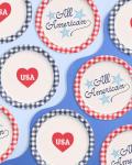 xo, Fetti All American USA Paper Plates | 24 pcs, 9" | 4th of July Tableware, Southern Bachelorette Decorations, Patriotic Dinner Party Setting, Birthday Tablescape