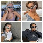 LASPOR Wrap Around Sport Sunglasses for Women Men Sport Shades Glasses Y2K Sunglasses (American Flag Frame)